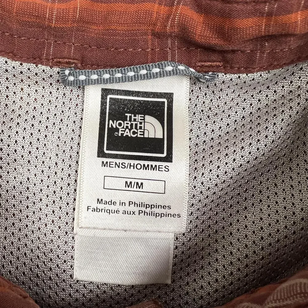 The North Face Shirt Mens M Red Brown Plaid Button Up Casual Pocket Outdoors